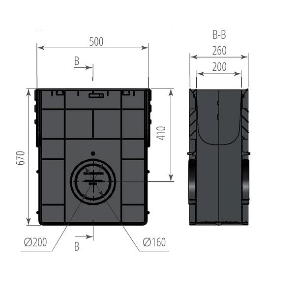 Пескоуловитель ПП Norma DN200 C250 Aquastok 500х260х550мм 12055