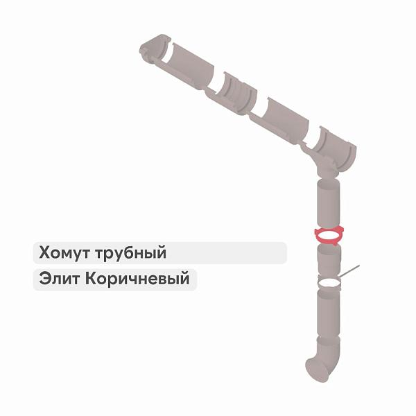 Хомут трубный Альта-Профиль "Элит" ПВХ Коричневый