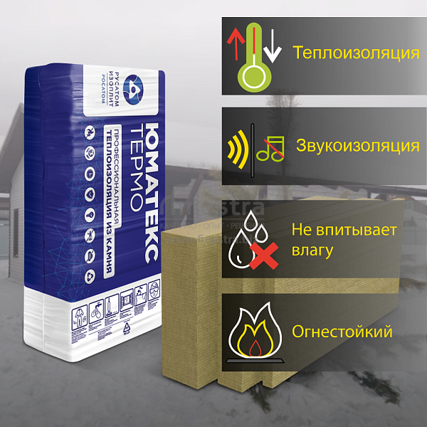 Базальтовая теплоизоляция UMATEX Termo Smart (XL) 100 1200x600мм (0.576м3), уп.