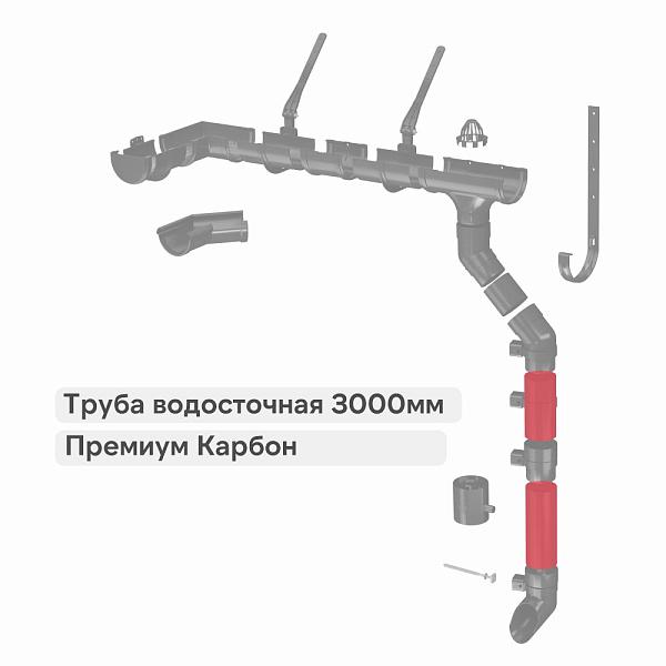 Docke ПРЕМИУМ Труба водосточная 3000мм Карбон